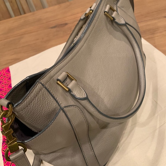 TORY BURCH Frances Gray Leather Satchel Bag - Picture 5 of 13